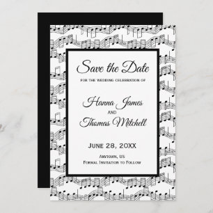 Notas musicales Elegant Save the Date