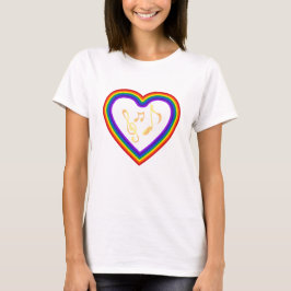 Notas musicales en arco iris, camiseta