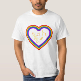 Notas musicales en arco iris, camiseta