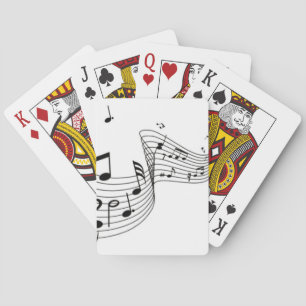Notas musicales en cartas de jugar de bicicleta bl