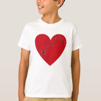 Notas musicales en el corazón, camiseta