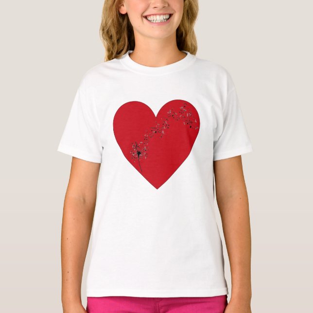 Notas musicales en el corazón, camiseta (Anverso)