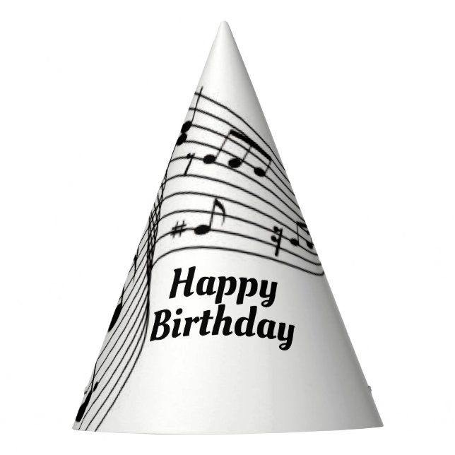 Notas musicales en sombrero de fiesta (Anverso)
