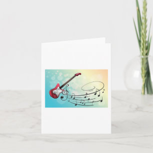 Notas musicales girando guitarra eléctrica Rock an