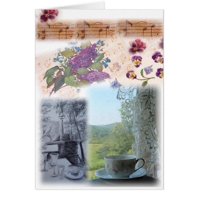 Notas musicales ilustradas Collage de la enseñanza (Frente)