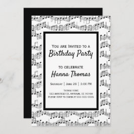 Notas musicales Invitación a cumpleaños