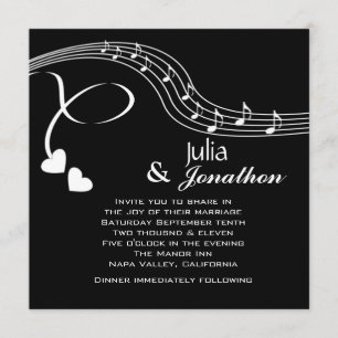 Notas musicales Invitación a la boda