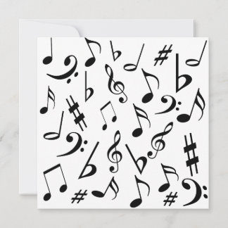 Notas musicales Invitación al Personalizable Blanc