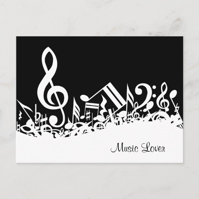 Notas musicales jumbleadas de blanco personalizada (Anverso)