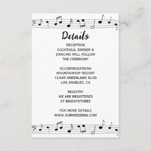 Notas musicales Monograma negro y blanco Boda