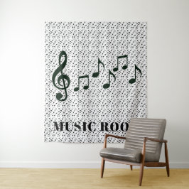 Notas musicales negras Diseño de Muro Tapiz