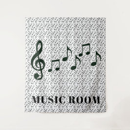Notas musicales negras Diseño de Muro Tapiz