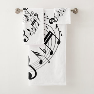 Notas musicales negras en forma oval