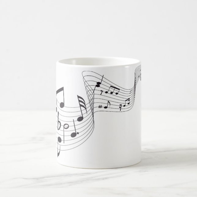 Notas musicales - negro/blanco taza Morphing de 11 (Centro)