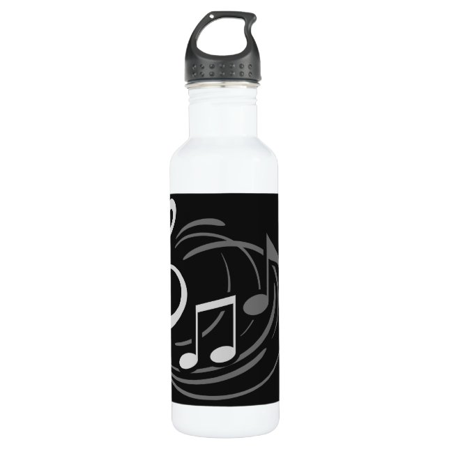 Notas musicales nombre personalizado botellas de a (Anverso)