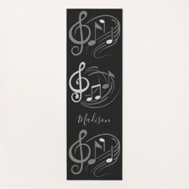 Notas musicales nombre personalizado yoga mat