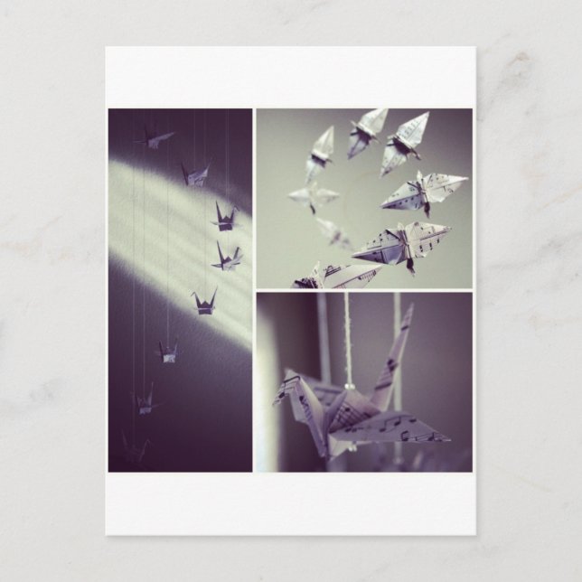 Notas musicales Origami Crane Mobile (Anverso)