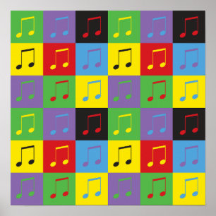 Notas Musicales Patrón de Arte Pop 8vo