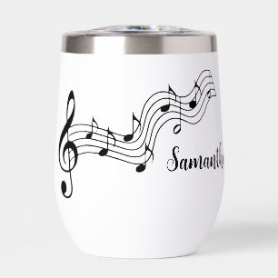 Notas Musicales Puntuación Diseño Tumbler de vino 