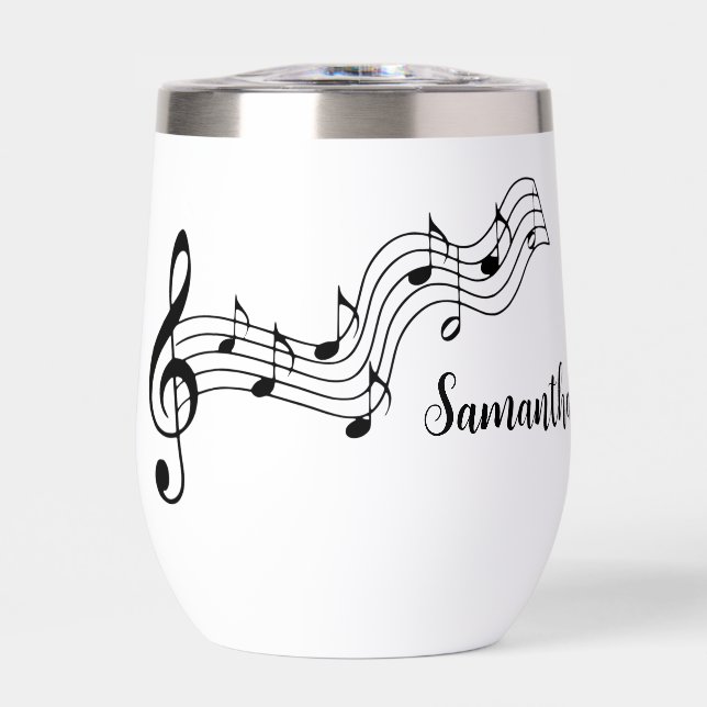 Notas Musicales Puntuación Diseño Tumbler de vino  (Frente)