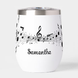 Notas Musicales Puntuación Diseño Tumbler de vino