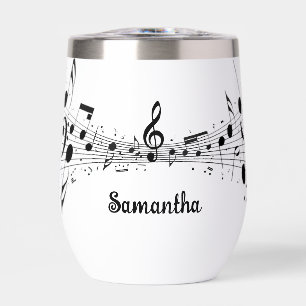 Notas Musicales Puntuación Diseño Tumbler de vino