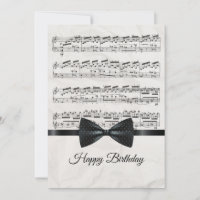 Notas musicales Tarjeta plana de cumpleaños feliz