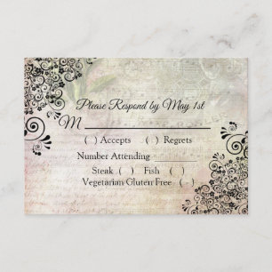Notas musicales Tarjeta RSVP de boda