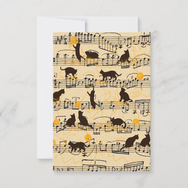 Notas musicales y gatitos (Anverso)