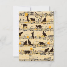 Notas musicales y gatitos