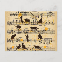 Notas musicales y gatitos
