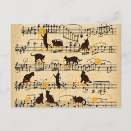 Notas musicales y gatitos