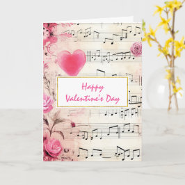 Notas musicales y Rosas El día de San Valentín de 