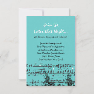 NOTAS MUSICALES Y STARS Bar Bat Mitzvah Invitación