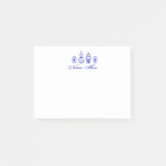 Notas pegajosas de color blanco azul de jengibre p