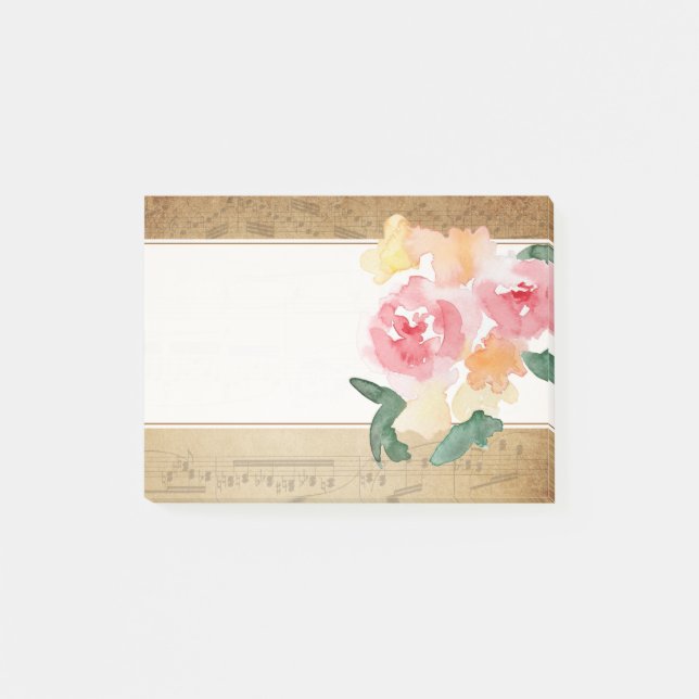 Notas pegajosas de la partitura del vintage (Anverso)