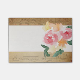 Notas pegajosas de la partitura del vintage