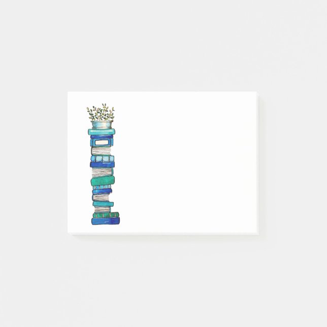 Notas pegajosas de la pila del azul y del Libro (Anverso)