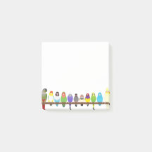 Notas pegajosas de loros