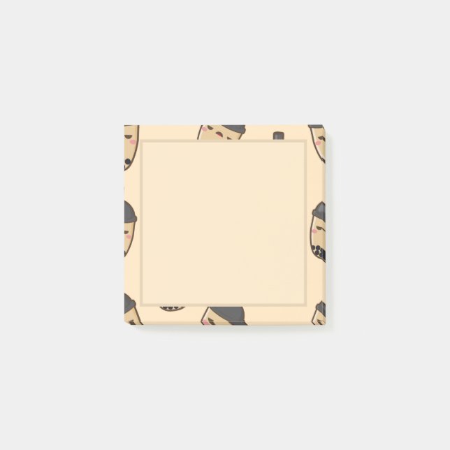 Notas pegajosas del té de la leche marrón Tea Boba (Anverso)