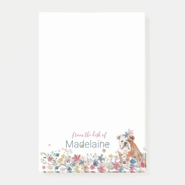 Notas personales post-it del Bulldog de pipa Flora (Anverso)