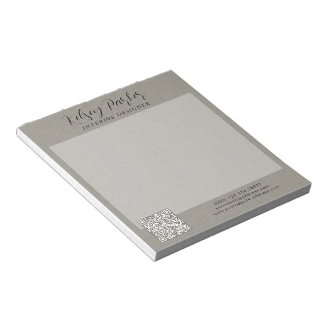 Notas Personalizable de textura de tela sutil Bloc de no (Lado Derecho)