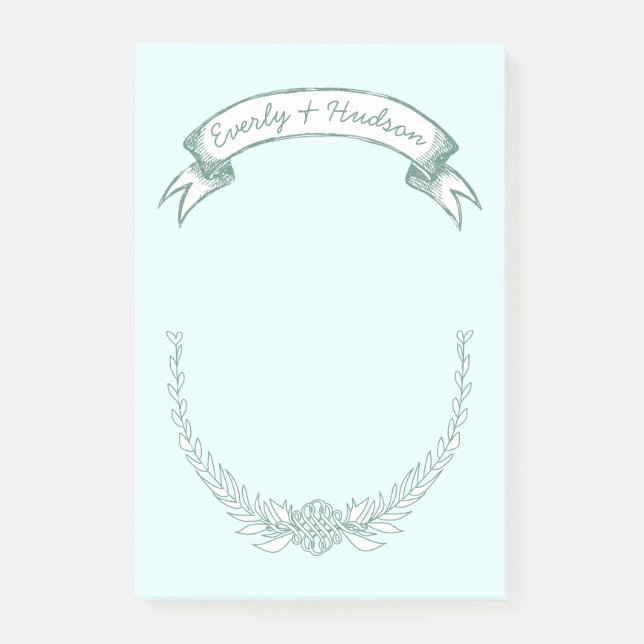 Notas personalizadas de Bride y Groom Post-it® (Anverso)