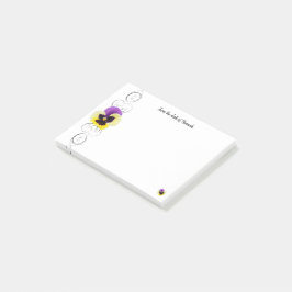 Notas personalizadas de la Pansia amarilla y púrpu