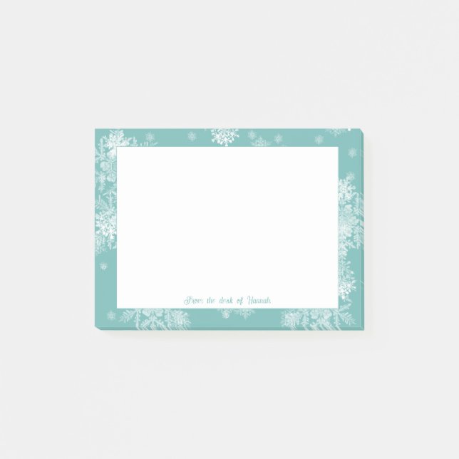 Notas personalizadas de los Navidades verde azulad (Anverso)