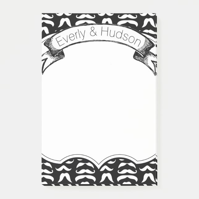 Notas personalizadas de Mustache Hipster Post-it® (Anverso)