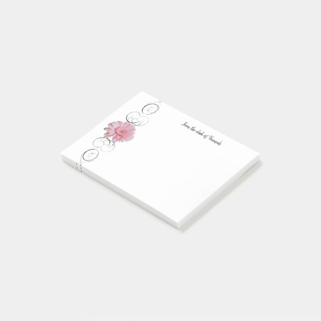Notas personalizadas de Pink Gerber Daisy (En perspectiva)