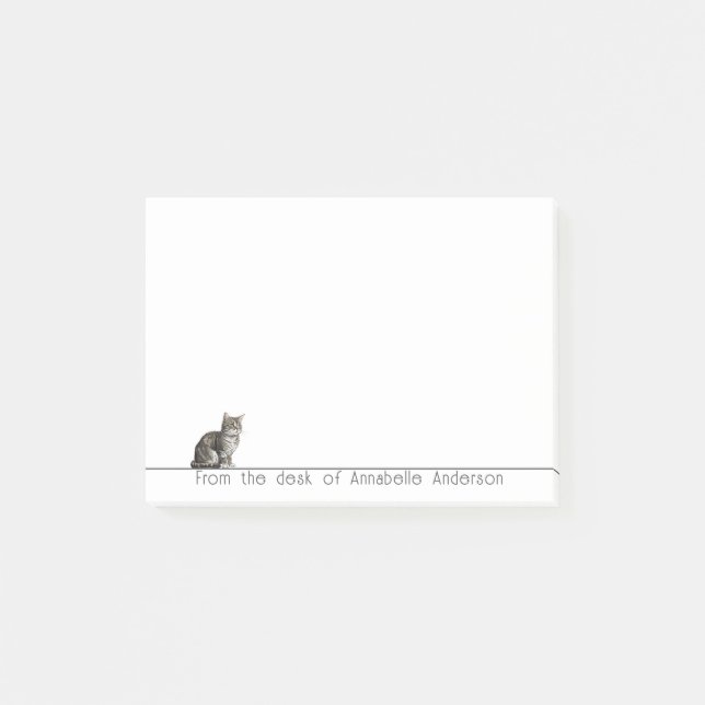 Notas personalizadas del gato de Cute Gray (Anverso)