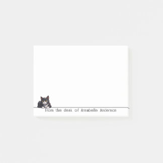 Notas personalizadas del gato de Tuxedo gris puro