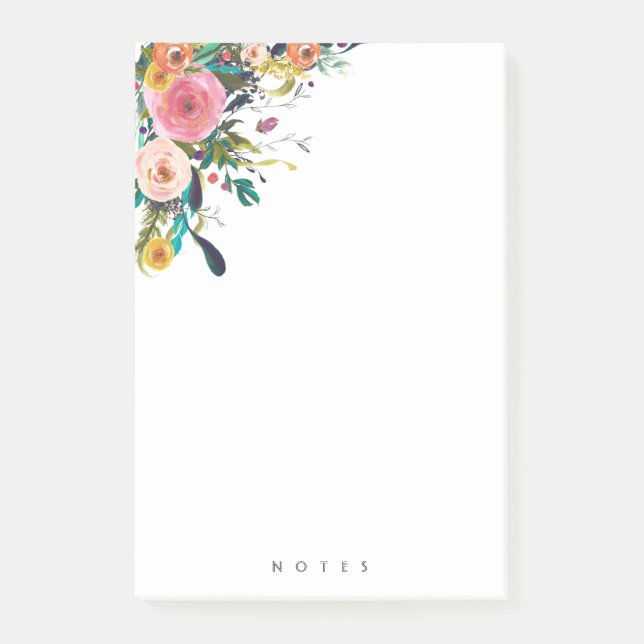 Notas personalizadas Flor Floral Flor Pink Boho (Anverso)